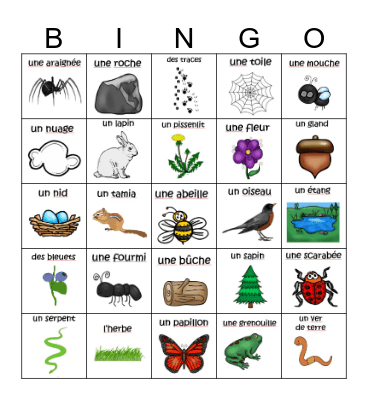 La Nature Bingo Card