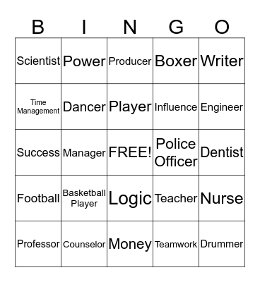 Career Success Explorer Bingo Card