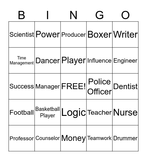 Career Success Explorer Bingo Card