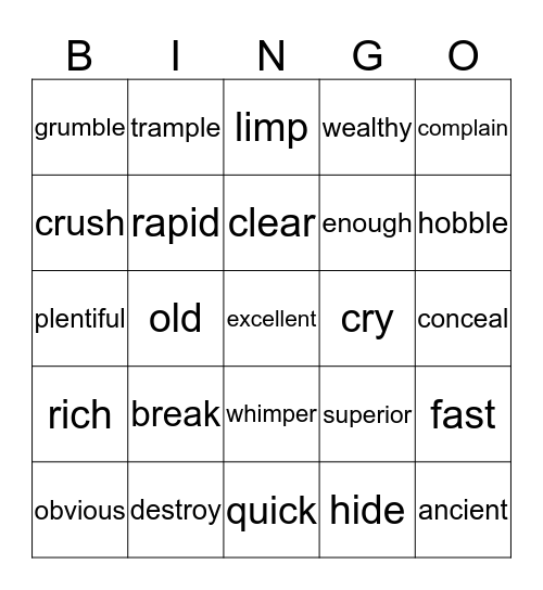 Teal 173 Bingo Card
