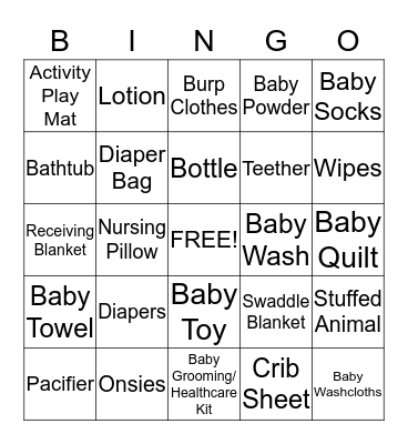 BABY BINGO Card