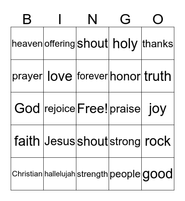 VBS Bingo! Bingo Card