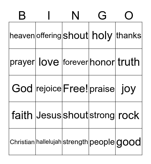 VBS Bingo! Bingo Card