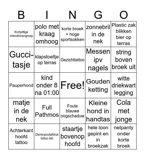 Pauper Bingo Card