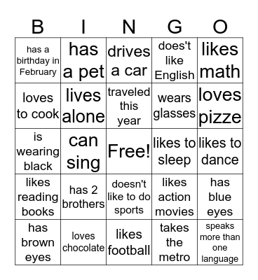 FIND SOMEONE WHO... Bingo Card