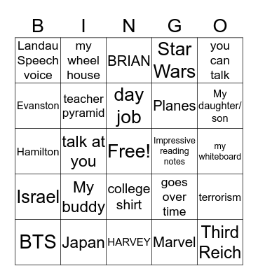 Landau Bingo! Bingo Card