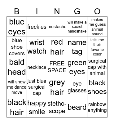Mackenzie's Rainbow Bingo Card