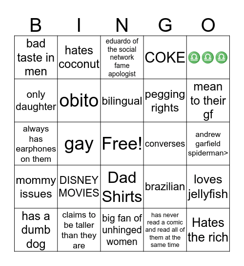 how similar are u to CHASE  Bingo Card