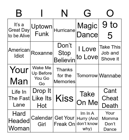 Boondocks Music Bingo 51-8 Bingo Card