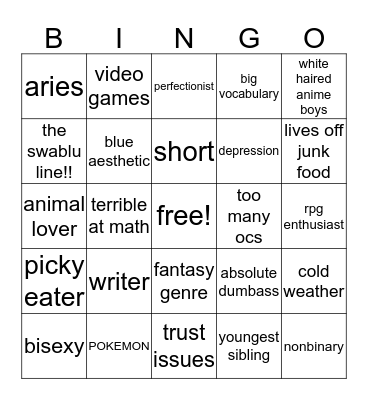 how similar are you to robin? Bingo Card