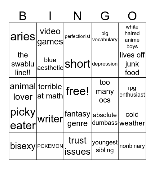 how similar are you to robin? Bingo Card