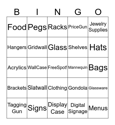 What's in your Store? Bingo Card