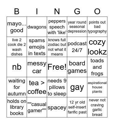 holland oates Bingo Card