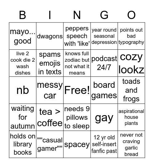 holland oates Bingo Card