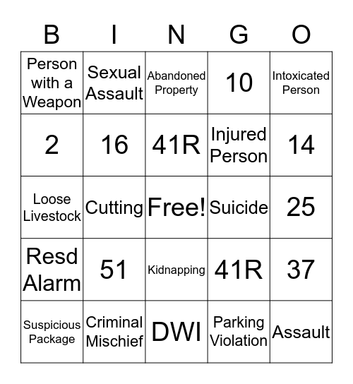 Signal Bingo Card