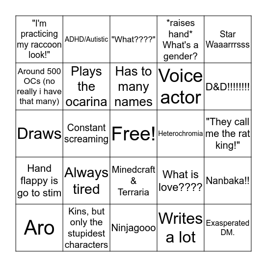 Do you are is the nico??? Bingo Card