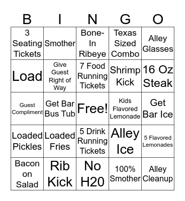 Upselling Bingo Card