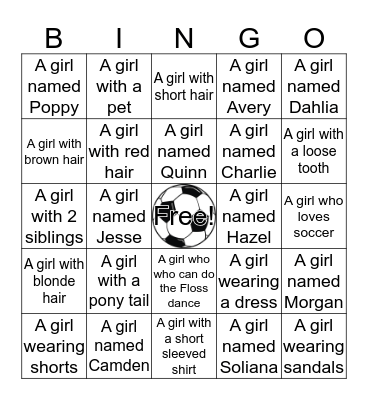 Epic soccer - Find the things in the boxes below! Bingo Card