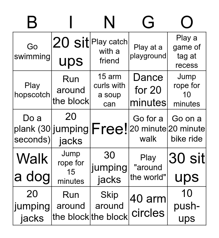 exercise-bingo-card