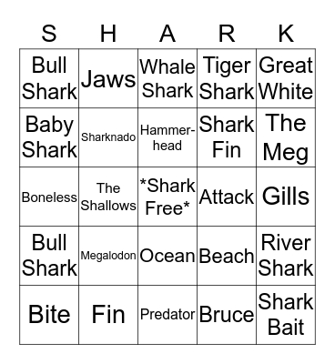SHARK WEEK Bingo Card