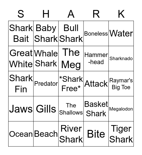 SHARK WEEK Bingo Card