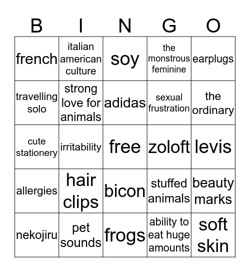 len bingo Card