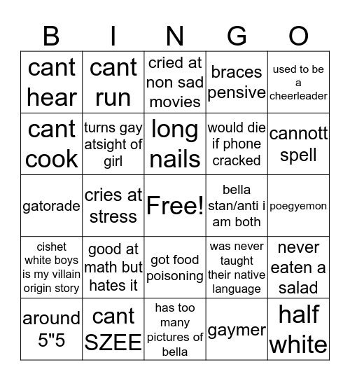 zillo time!!!!!!!!!!!!!!!!!!!!!!!!!!!! Bingo Card