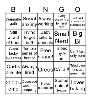 Nicole Bingo Card
