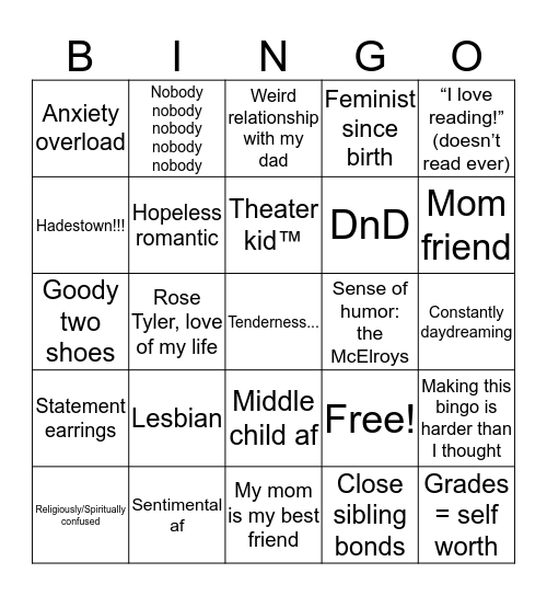 Maura Rosetylerlesbian Bingo Card