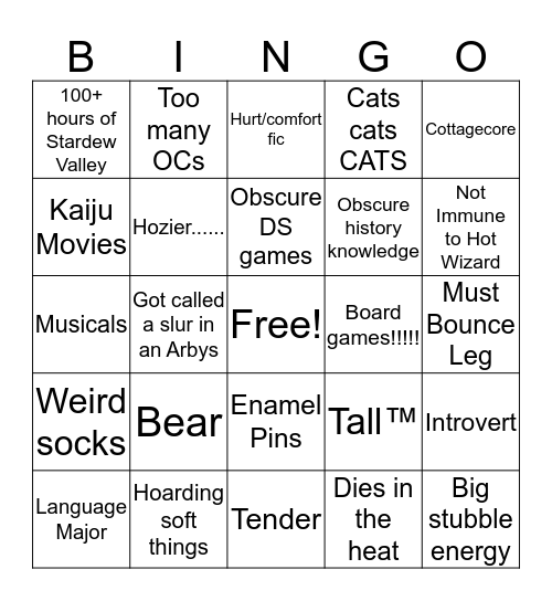 How Gray/Teddy are you? Bingo Card