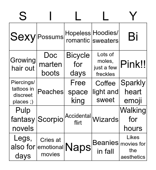 do you kin me? Me, sillyzone? Bingo Card