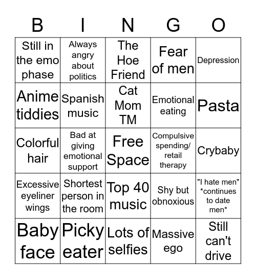 Rachel Bingo Card