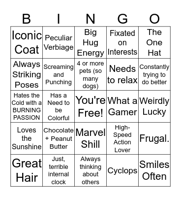 Ethan BINGO Card