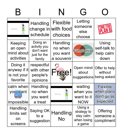 Flexibility Bingo Card