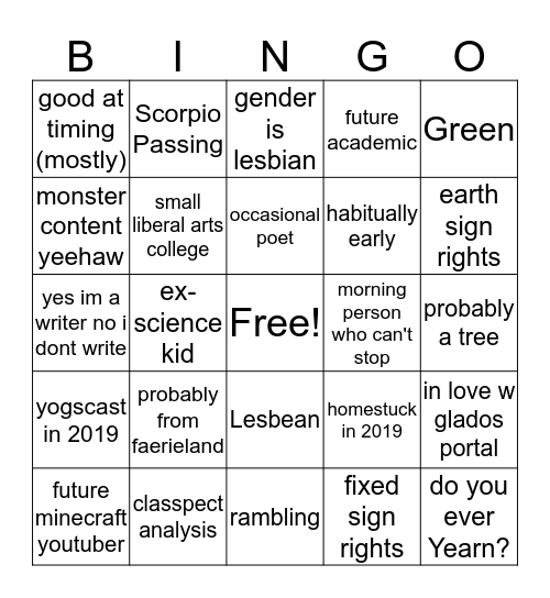 grendel greneknyght Bingo Card