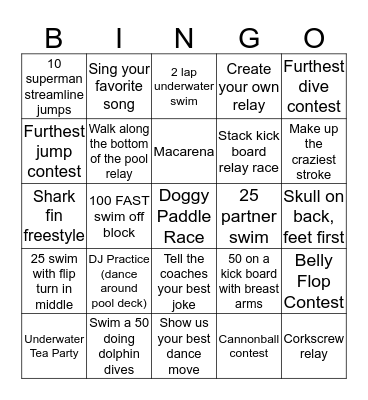 FUN FRIDAY BINGO Card