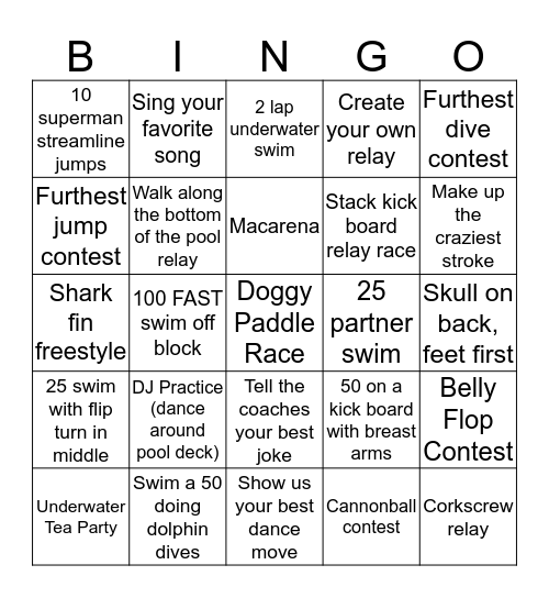 FUN FRIDAY BINGO Card