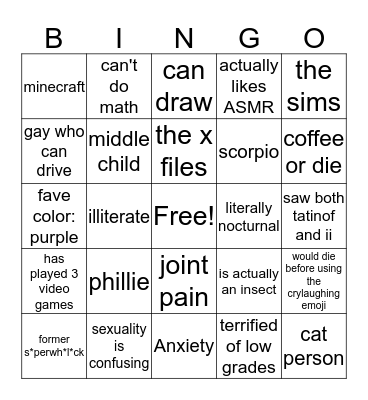 cricket uwu Bingo Card