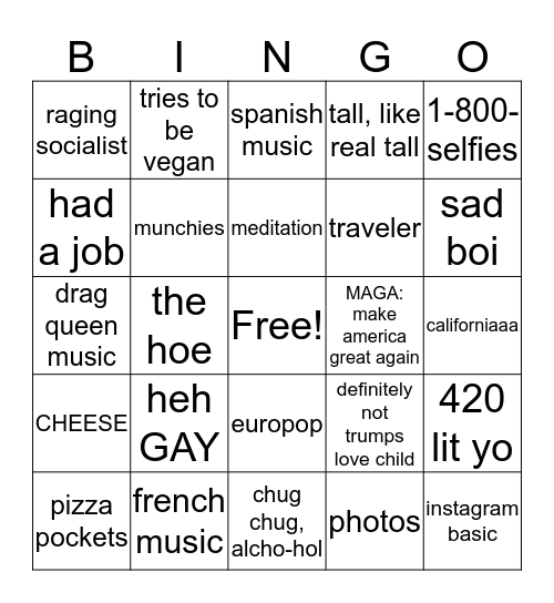 Thomas Bingo Card