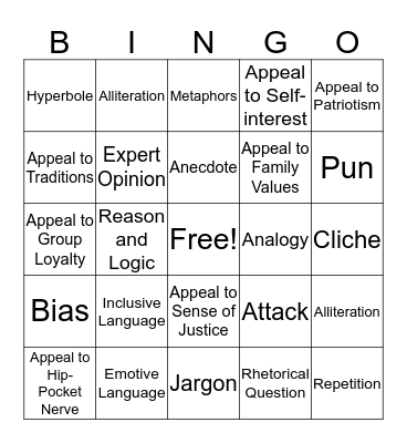 PLT Bingo Card