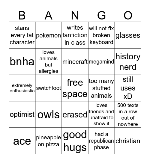 ALYSSA BINGO Card