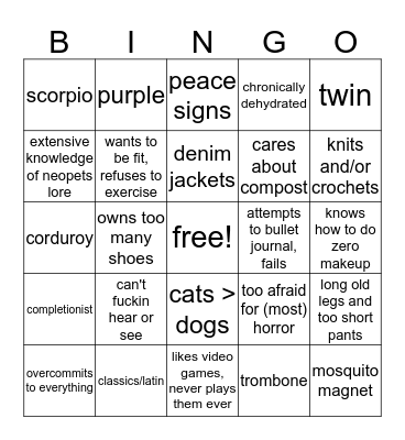 how similar are you to laurel? Bingo Card