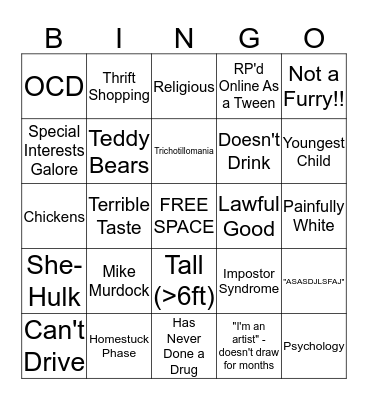 Othelle Bingo Bongo Bingo Card