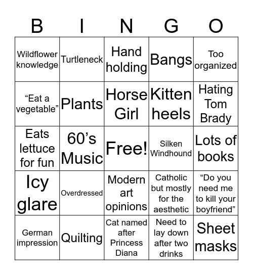 Anna Bingo Card