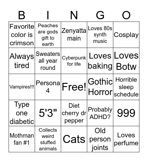 How similar are you to Eli? Bingo Card