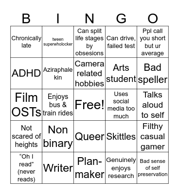 Sleepymoritz bingo Card