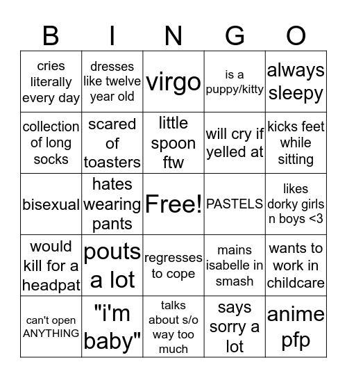 Ellie's Bingo Card