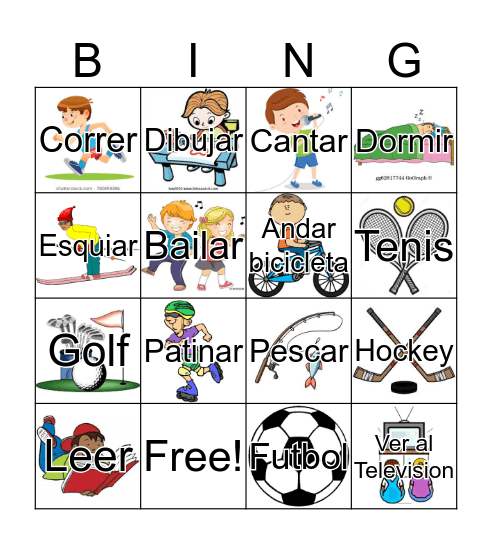 Los Pasatiempos Bingo Card
