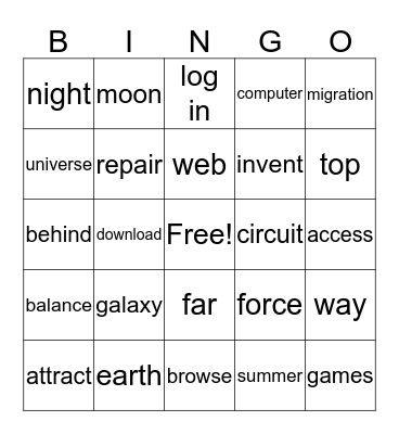 Science & Technology Bingo Card