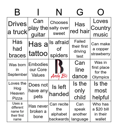 Find Someone Who... Bingo Card